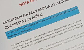 NOTA DE PRENSA: LA XUNTA REFUERZA Y AMPLIA LOS SERVICIOS QUE PRESTA SAN ANÍBAL