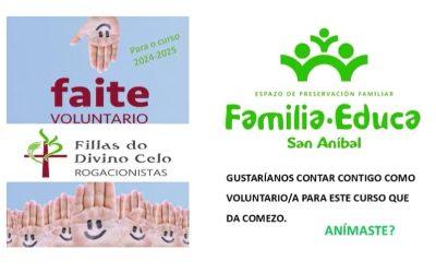 FAITE VOLUNTARIO! ESPERÁMOSTE NO FAMILIA EDUCA DE FOZ