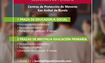 OFERTA DE EMPREGO | CENTROS DE PROTECCIÓN DE MENORES SAN ANÍBAL